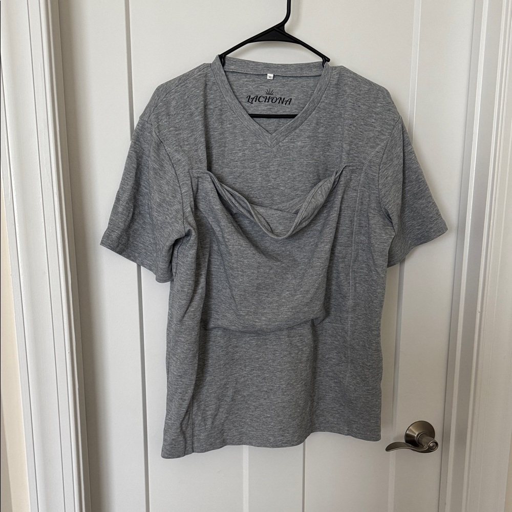 Men’s Gray V-Neck Top